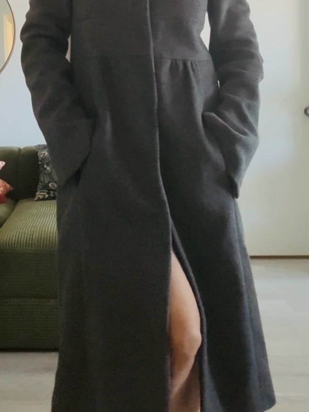 Vanessa Bruno Gray Coat With Mauve Satin Lining